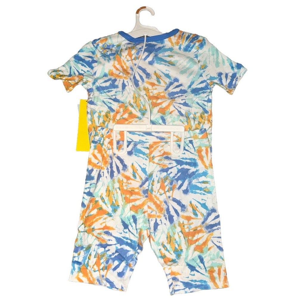 Cat & Jack Boy's 2pc Tie-Dye Sleeper Pajama Set Size 14 Whit, Blue & Orange - Picture 2 of 5